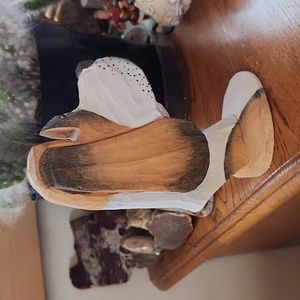 Hand Carved Solid Wood Dog 🐕 Eye Glass Holder 7.5x5" New!